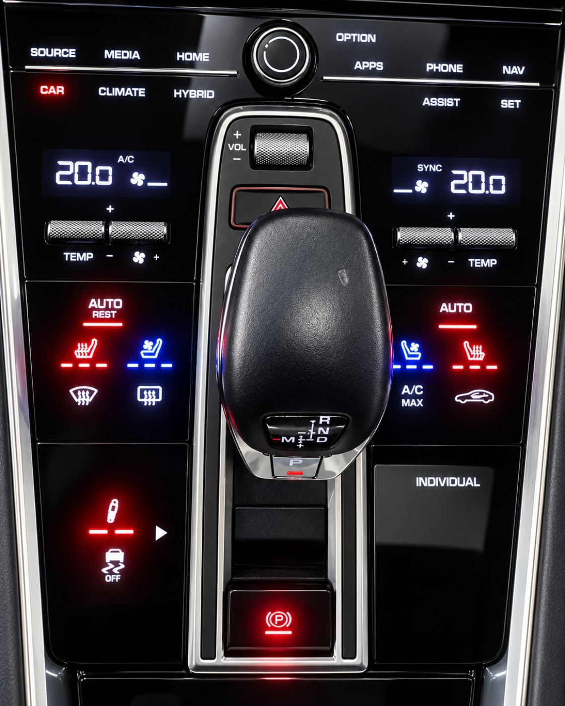 semicarsdspremium-porsche-panamera-turbo-s-e-hybrid-consola-central-cambio-pdk